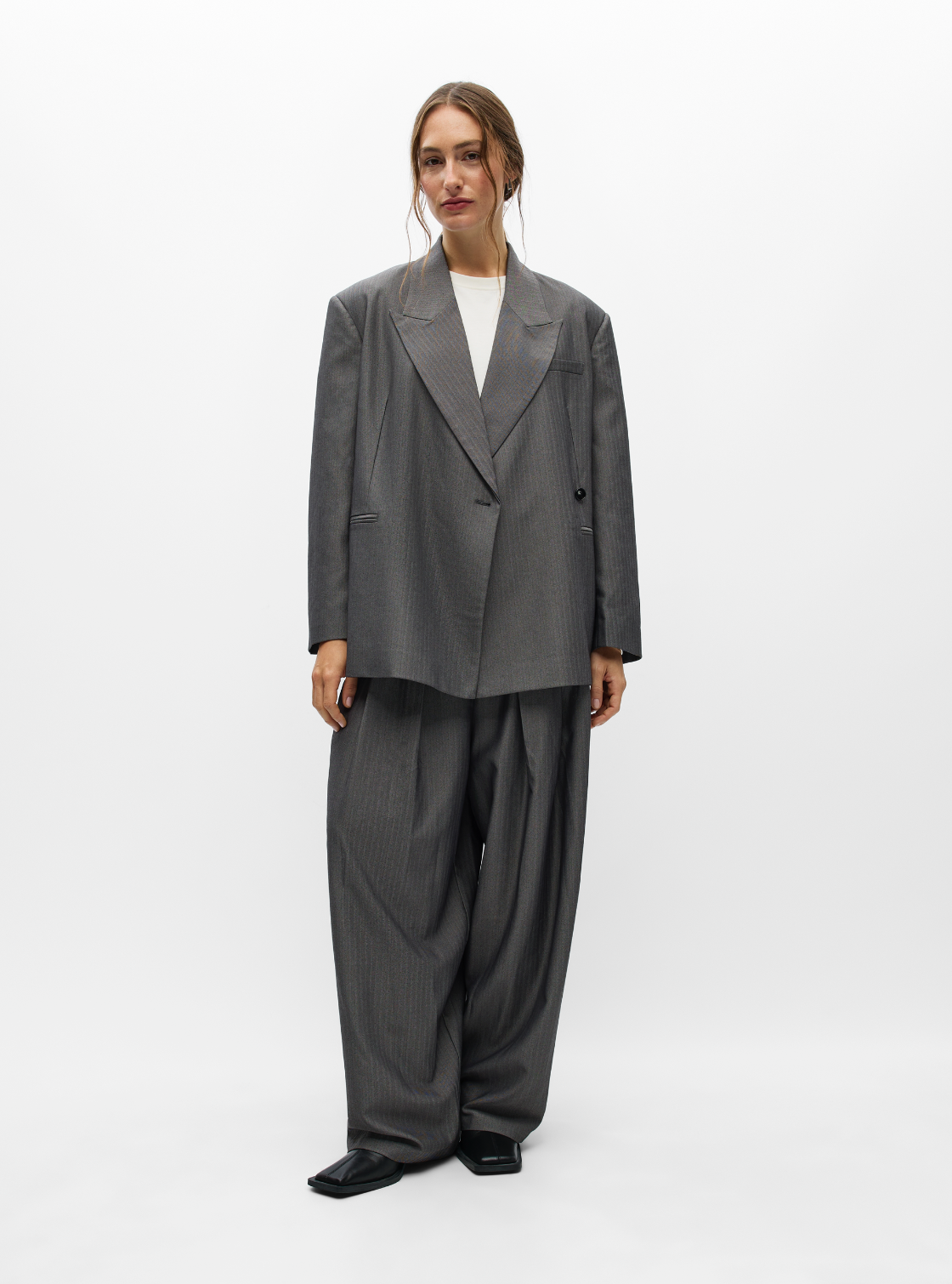 OBJNOAMI WRAP BLAZER grijs