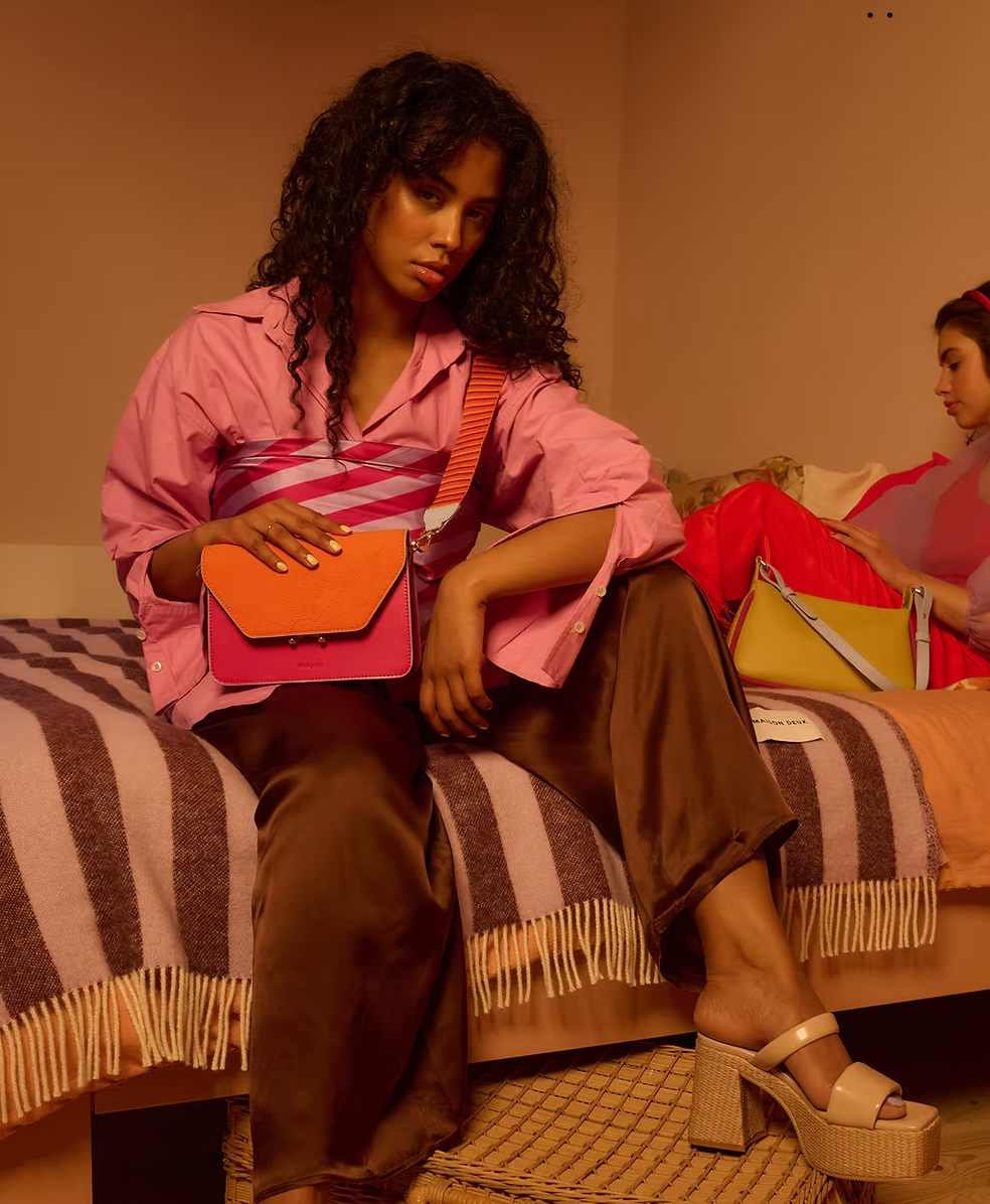 STICKY SIS CLUB SHOULDER BAG purple + orange