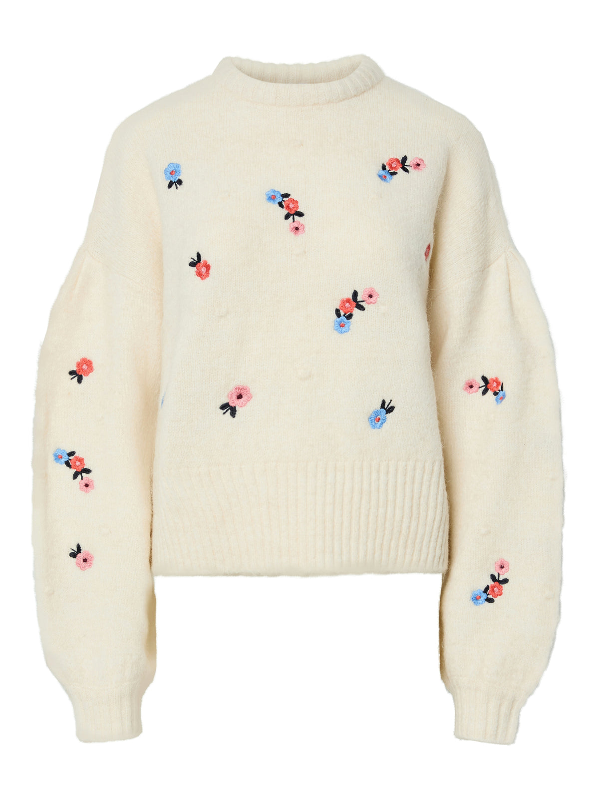 YASNANNA KNIT PULLOVER wit/bloem