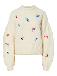 YASNANNA KNIT PULLOVER wit/bloem