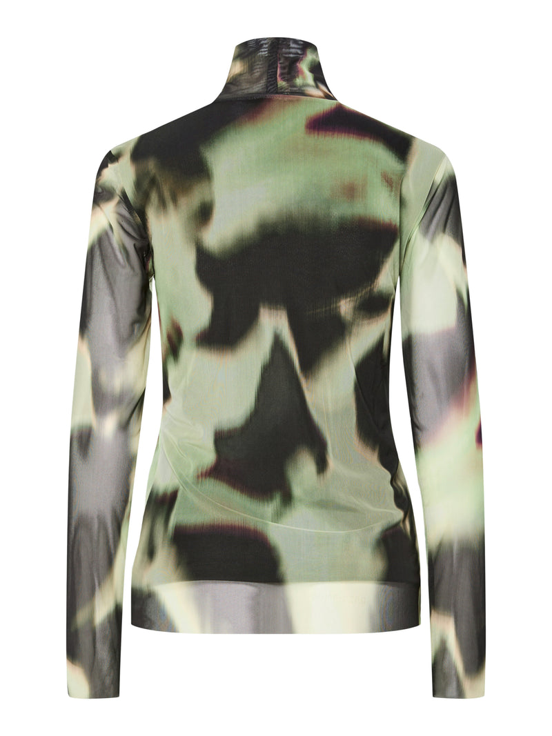 YASLOMI HIGH NECK MESHTOP groen