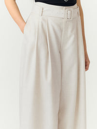 YASALIKKA HW BELTED PANT licht grijs