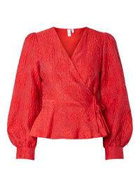 YASJORIN  WRAP TOP rood