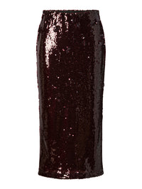 YASROYALINA  SEQUIN ANKLE SKIRT paillet bordeaux