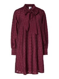 YASJULINA LS DRESS bordeaux