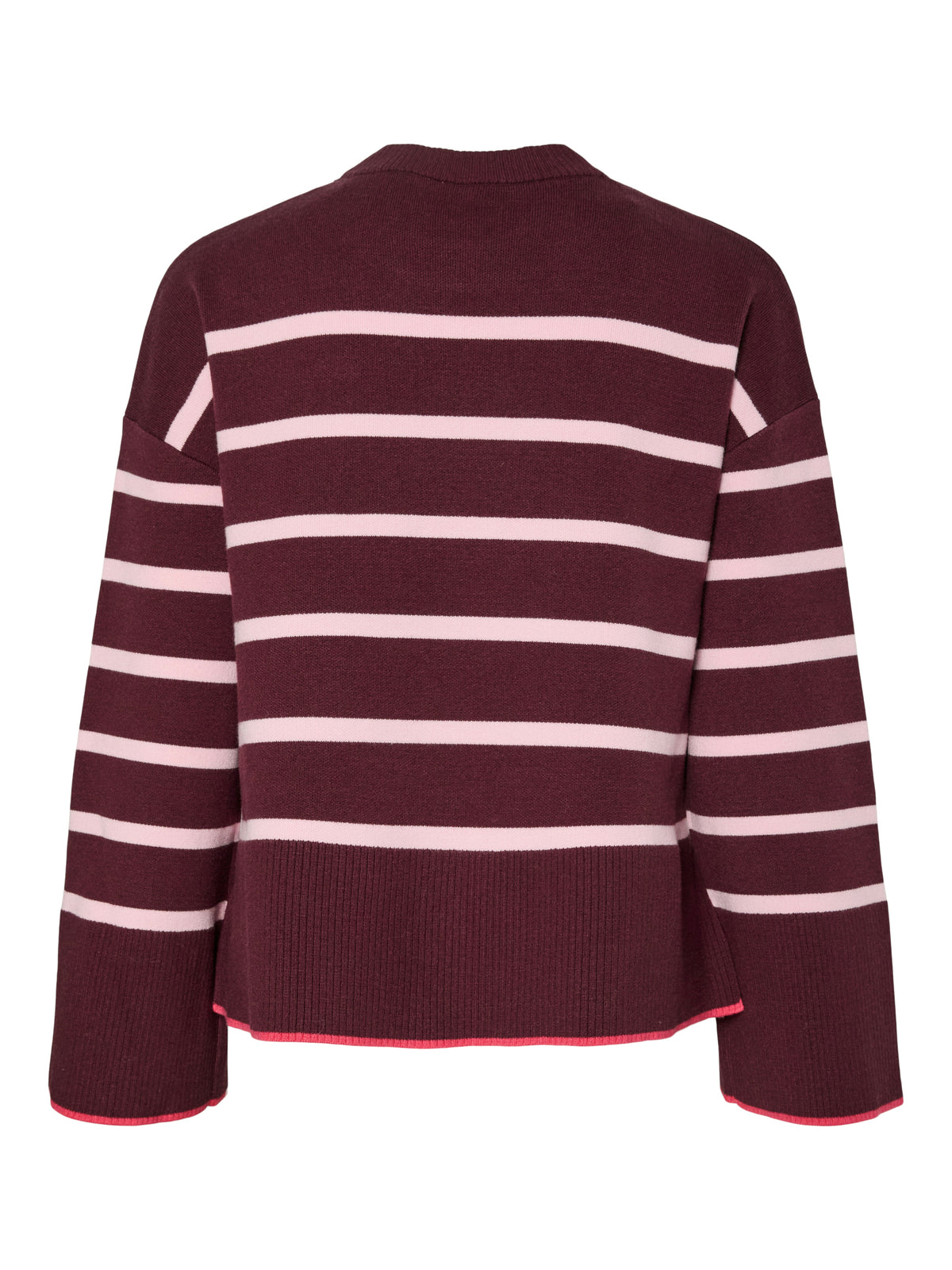 YASELMA LS KNIT PULLOVER bordeaux/roos