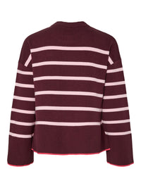 YASELMA LS KNIT PULLOVER bordeaux/roos