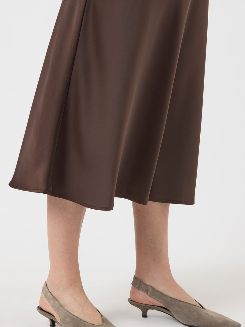 YASPELLA HW MIDI SKIRT bruin