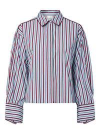 YASLEE LS PIPING SHIRT bordeaux streep
