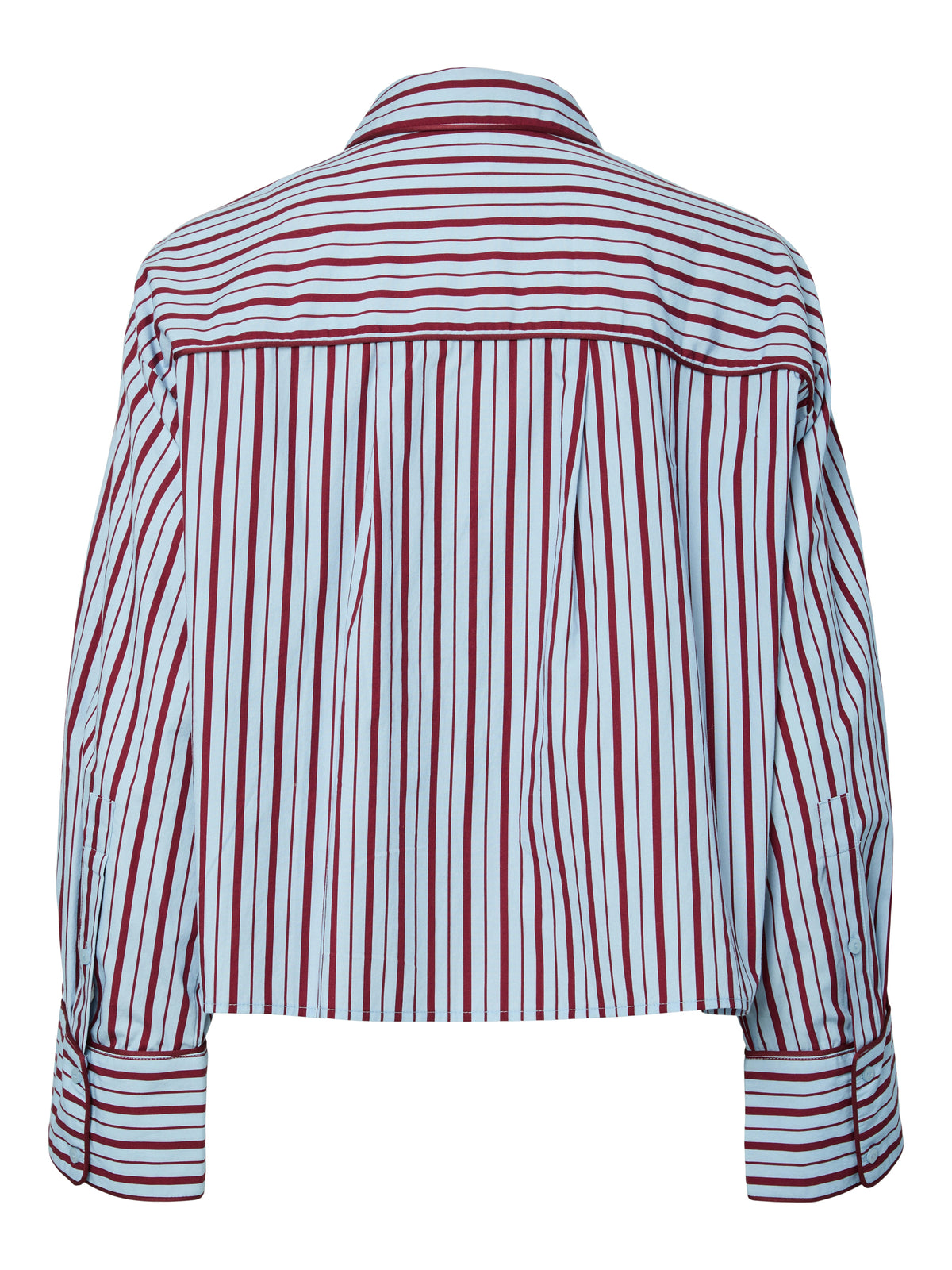 YASLEE LS PIPING SHIRT bordeaux streep
