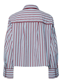 YASLEE LS PIPING SHIRT bordeaux streep