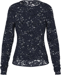 YASLACEY LACE TOP navy