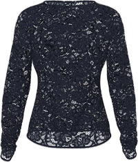 YASLACEY LACE TOP navy