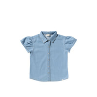 YWCOTTON DENIM RUFFLE BLOUSE jeans