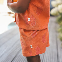YW FLOWER TERRY SHORT koraal