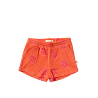 YW FLOWER TERRY SHORT koraal