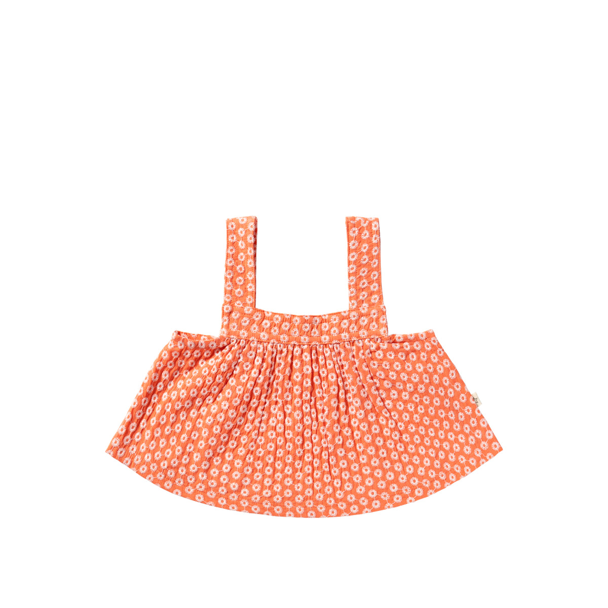 YW BRODERIE TOP koraal