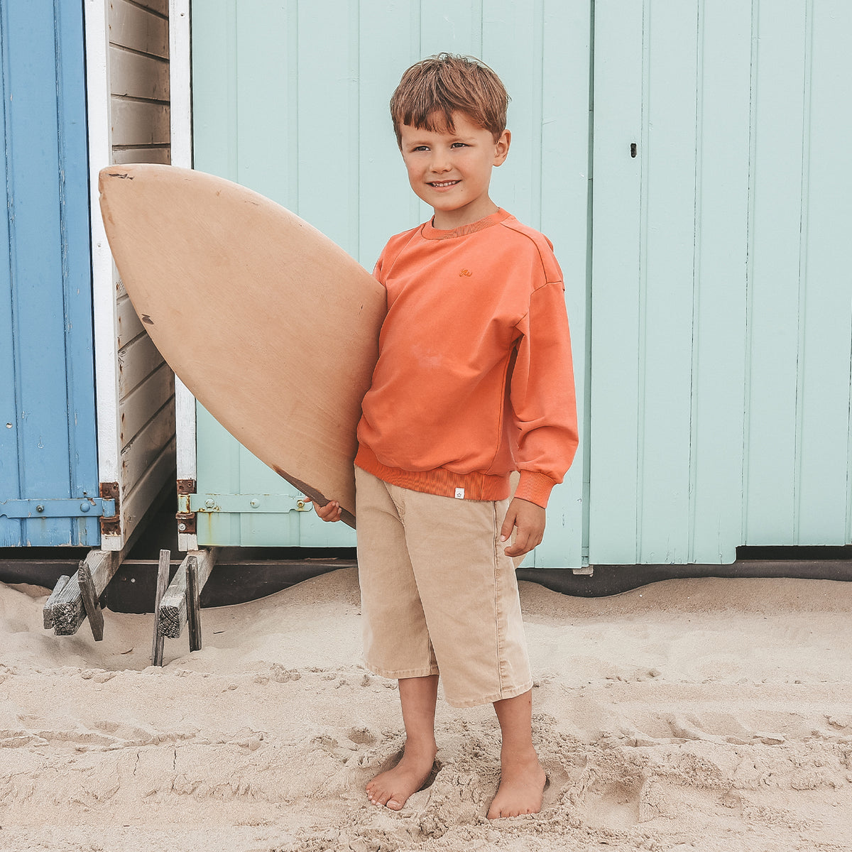 YW GARMENT DYE WIDE SWEATER oranje