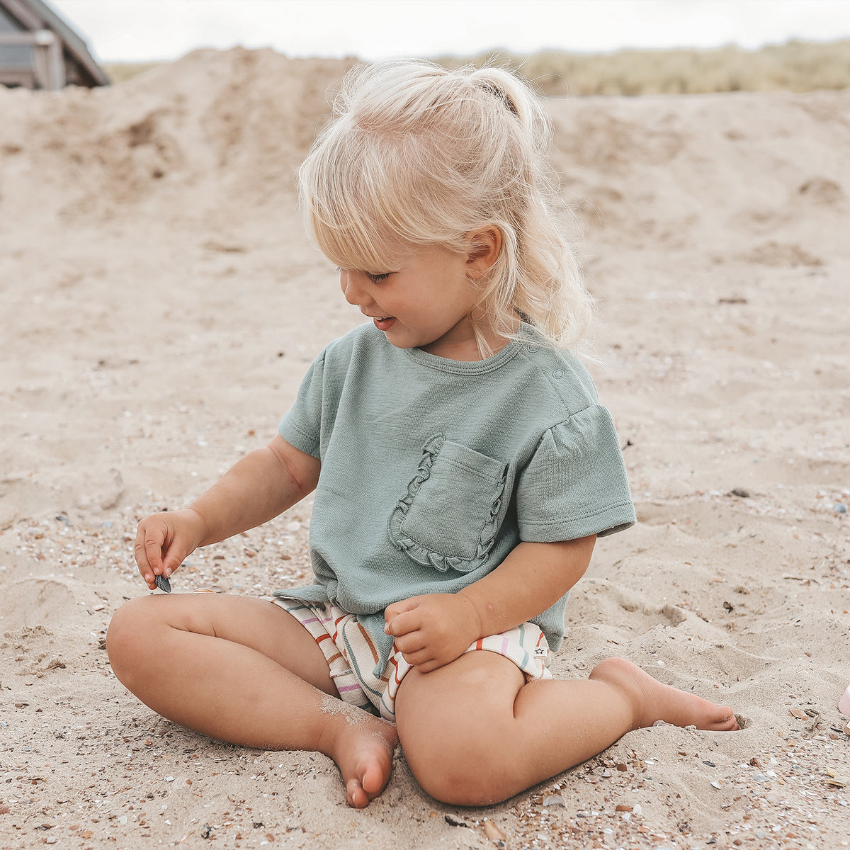 YWTEXTURED JERSEY FRONT TIE SHIRT ocean