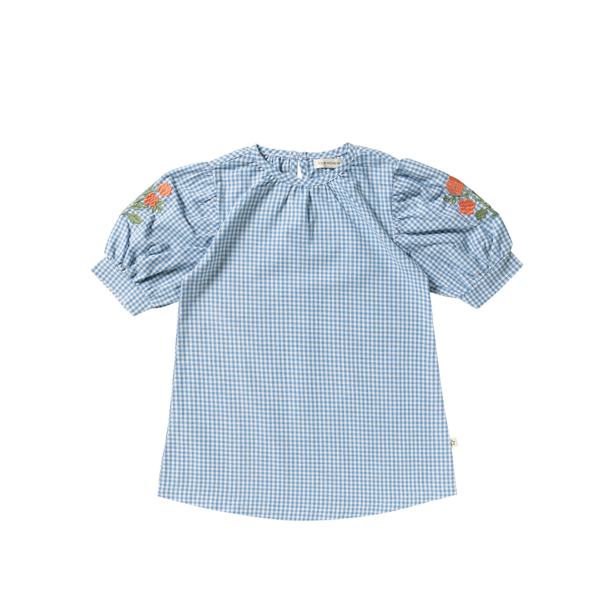 YWVichy Blue | Puff Sleeve Dress blauw