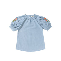 YWVichy Blue | Puff Sleeve Dress blauw