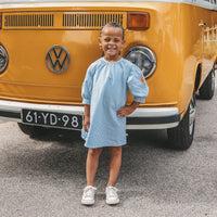 YWVichy Blue | Puff Sleeve Dress blauw