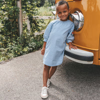 YWVichy Blue | Puff Sleeve Dress blauw