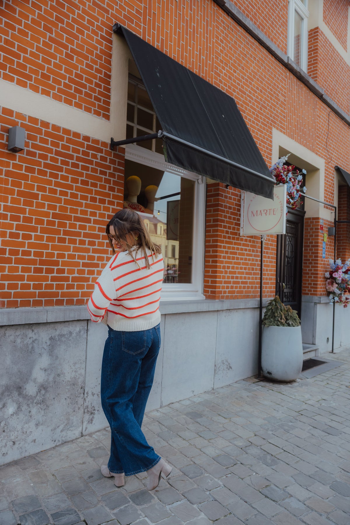 OBJODA  KNIT PULLOVER rode streep