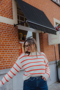 OBJODA  KNIT PULLOVER rode streep