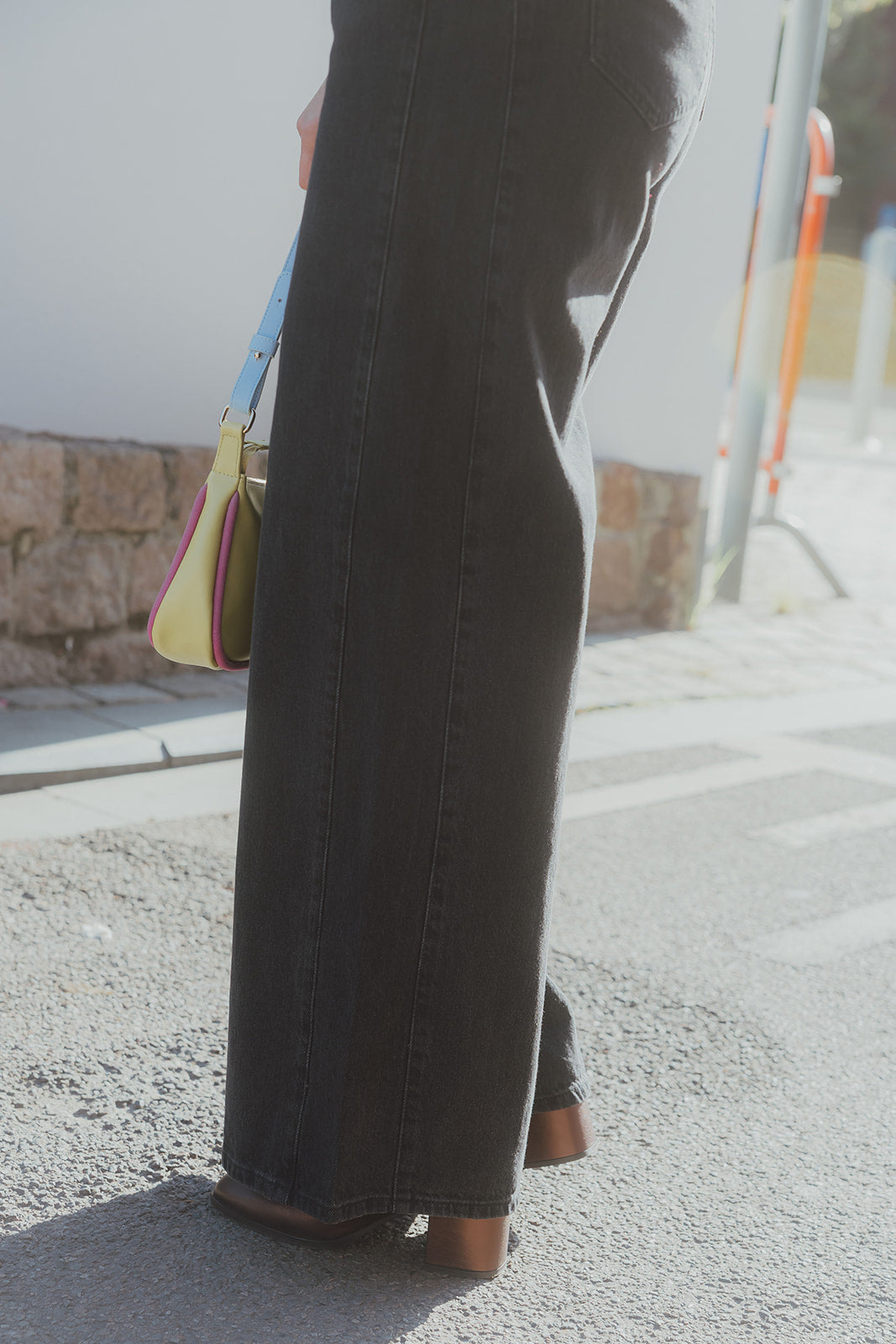 OBJMOJI ZARAFINE WIDE JEANS zwart