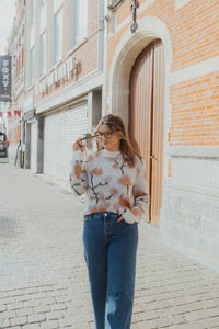 OBJLUCIE KNIT PULL ecru/roze