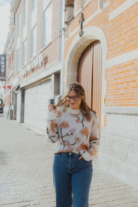 OBJLUCIE KNIT PULL ecru/roze
