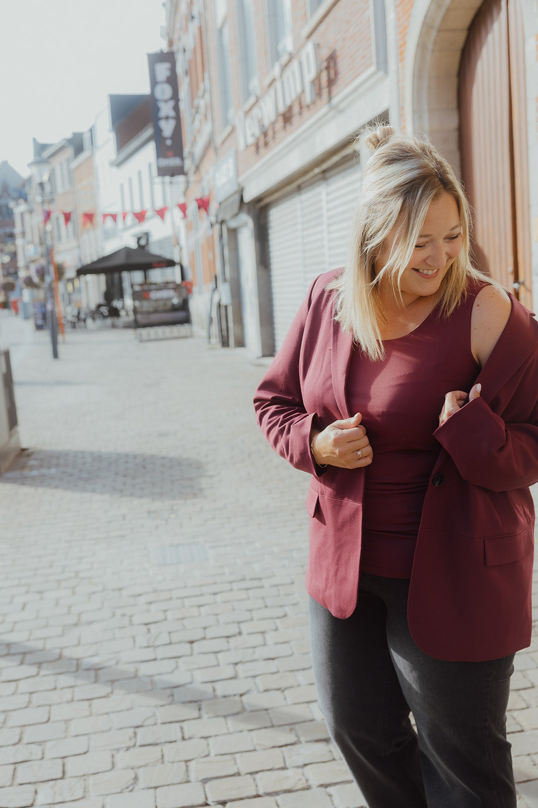 KCERINA JERSEY TOP bordeaux