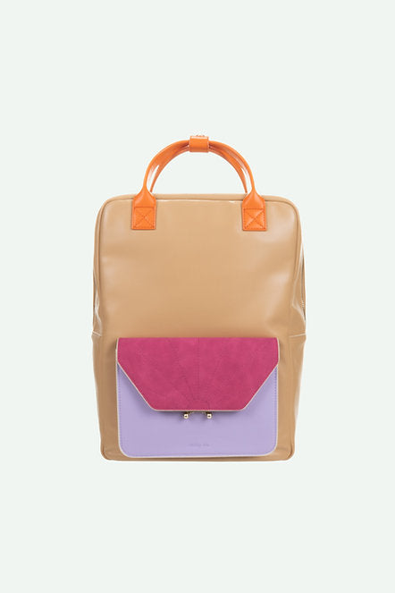 STICKY SIS CLUB BACKPACK beige + lila + paars