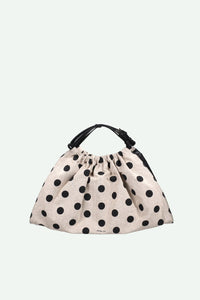 WITTE HANDTAS MET BOLLETJES wit