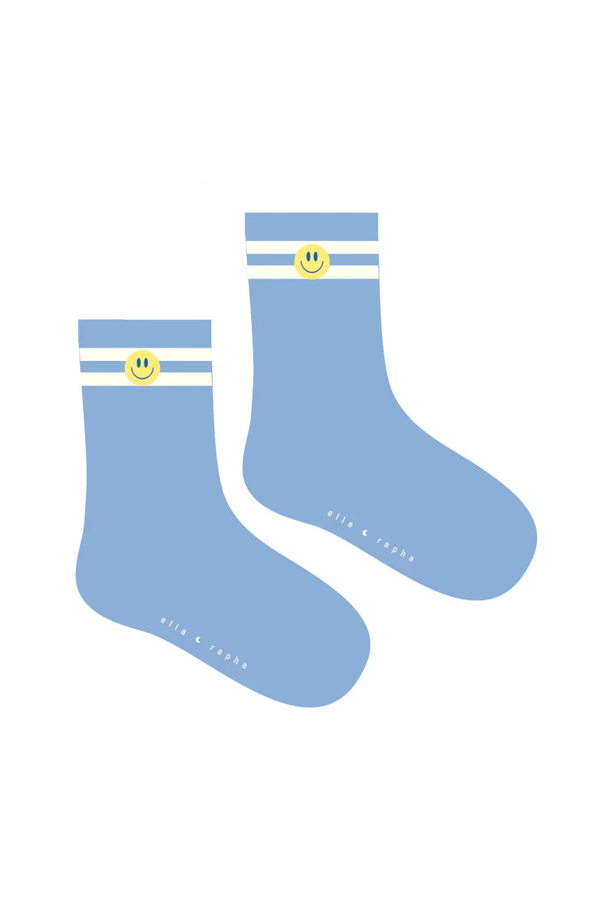 ELLE&RAPHA SOCK KIDS smiley sky blue